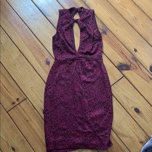 Lace Deep Neck Dress